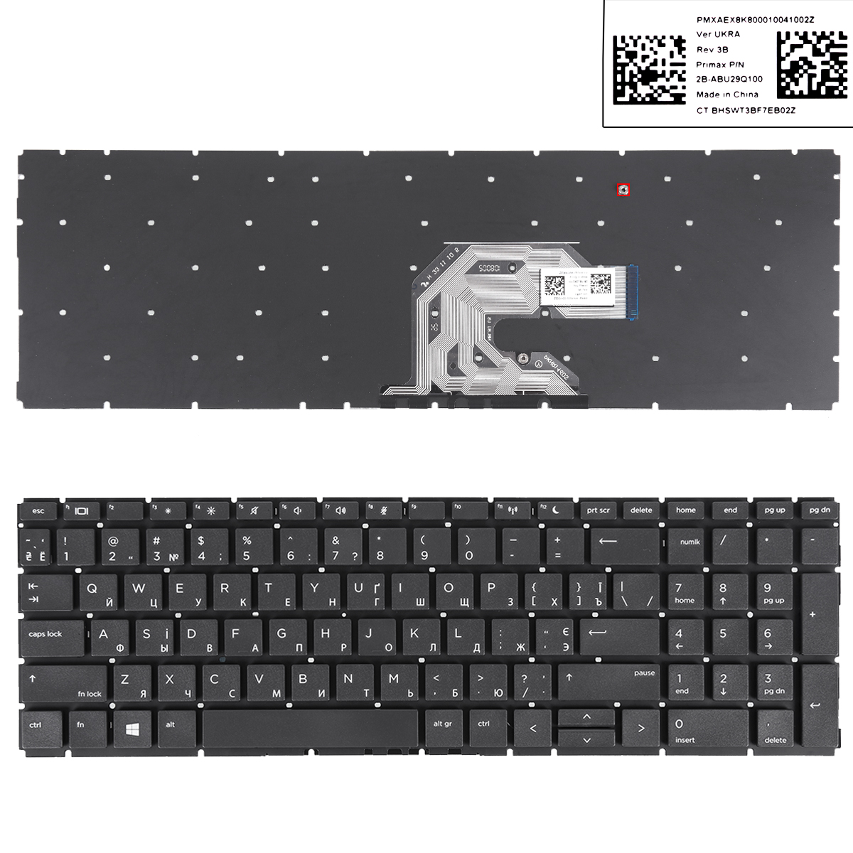 Picture of New Replacement Laptop Keyboard For HP Probook 450 G6 455 G6 450R G6 BLACK(without FRAME)win8 RU Layout